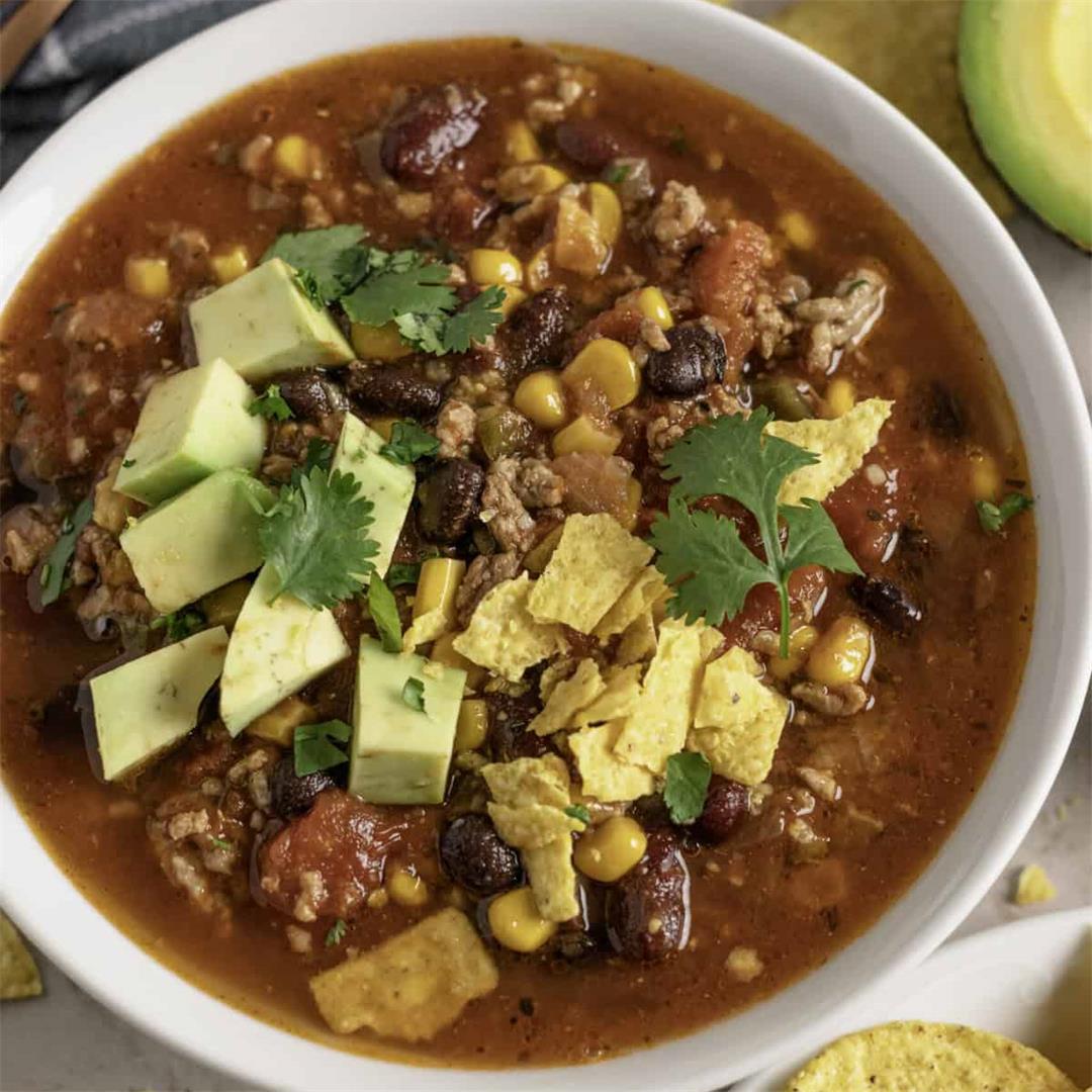 Incredibly Easy Slow Cooker Taco Soup