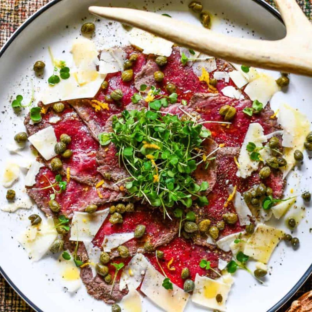 Venison Carpaccio and Baby Arugula