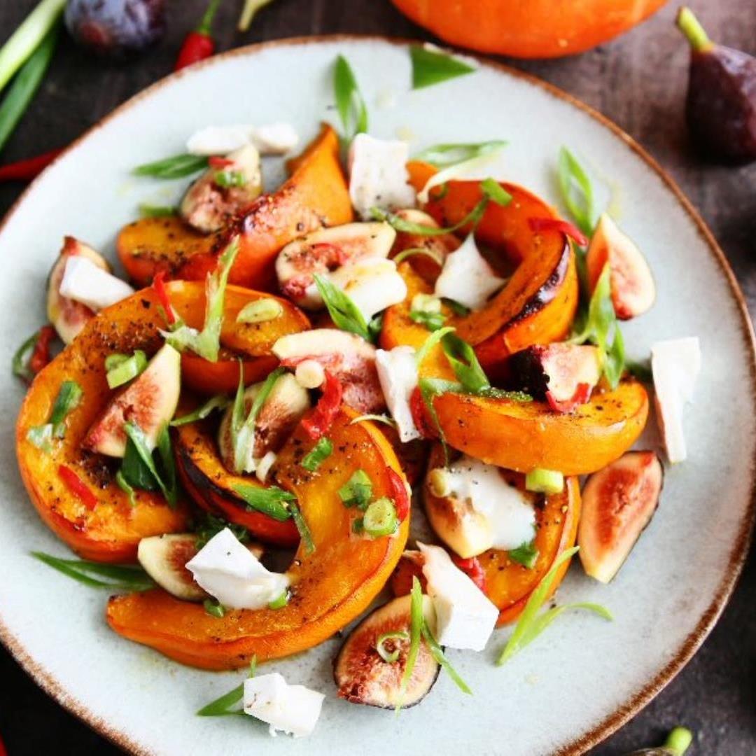 Roasted Pumpkin with Figs and Goat Cheese