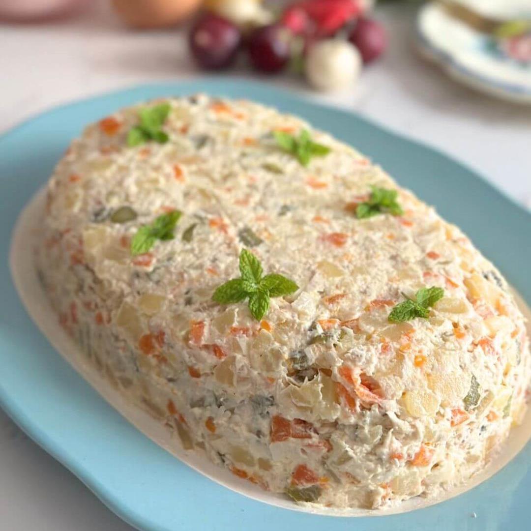 Olivier Salad (Salata de Boeuf) Traditionally Romanian -