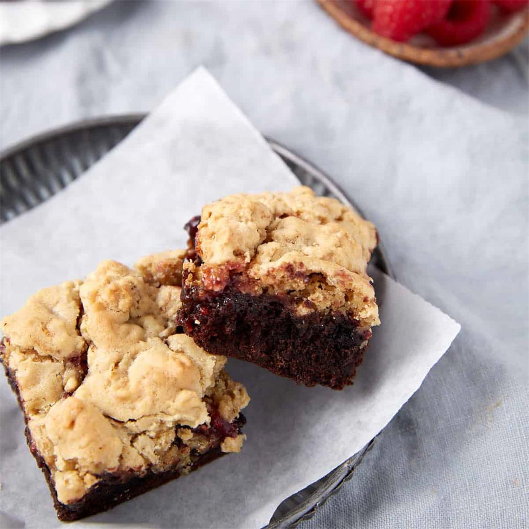 Chocolate Raspberry Brownie Bars