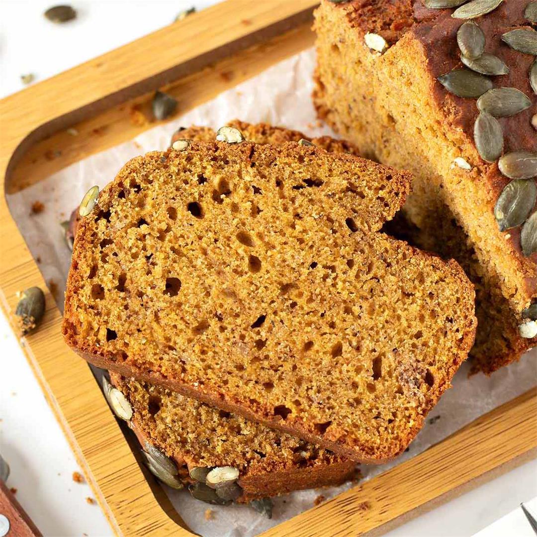 Vegan Pumpkin Banana Bread (Easy 1 Bowl Recipe)