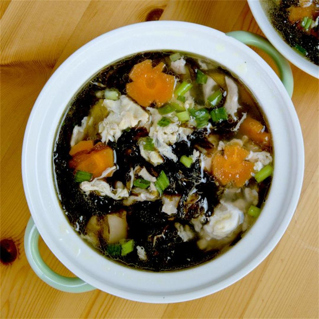 Seaweed Egg Drop Soup- Chinese Recipe