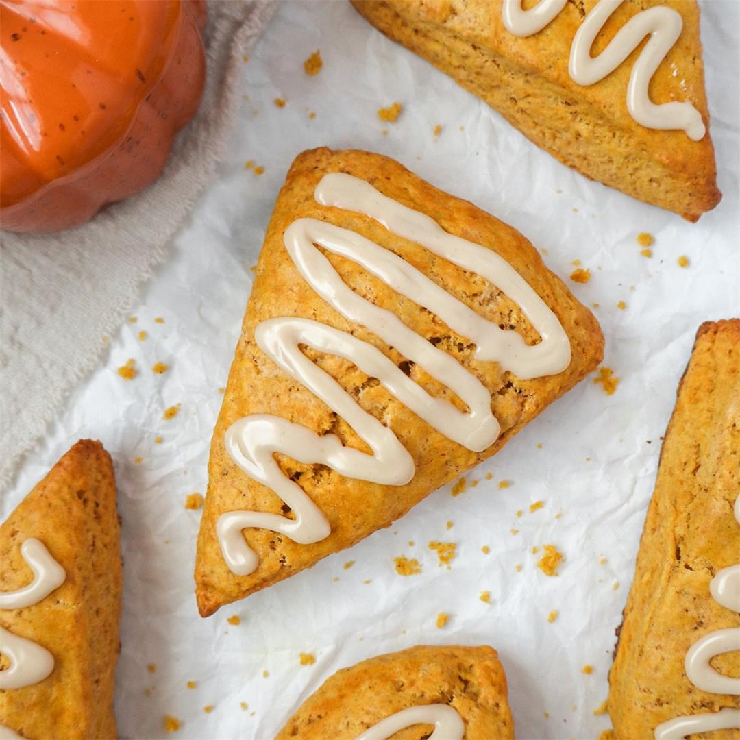 Pumpkin Scones with Maple Glaze