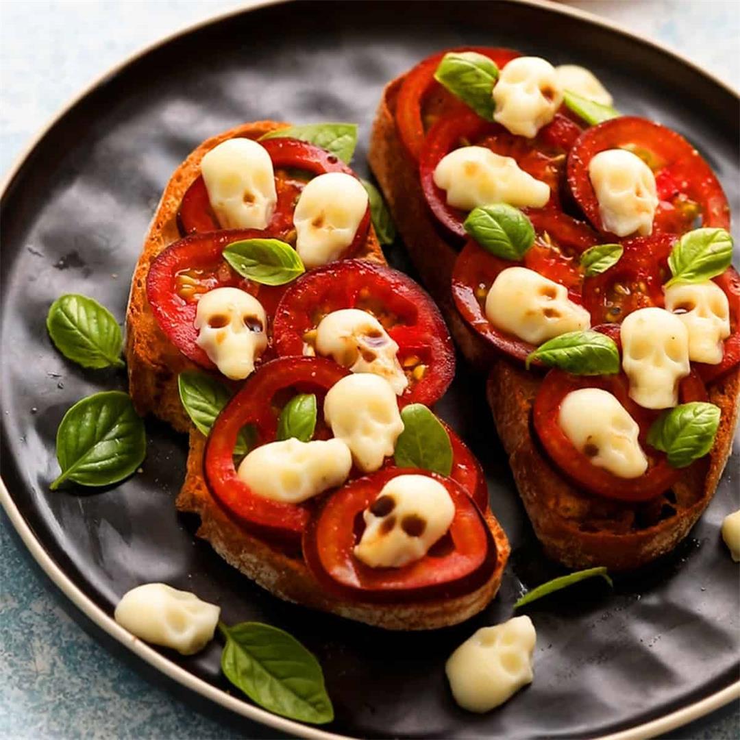 Halloween Caprese Toast