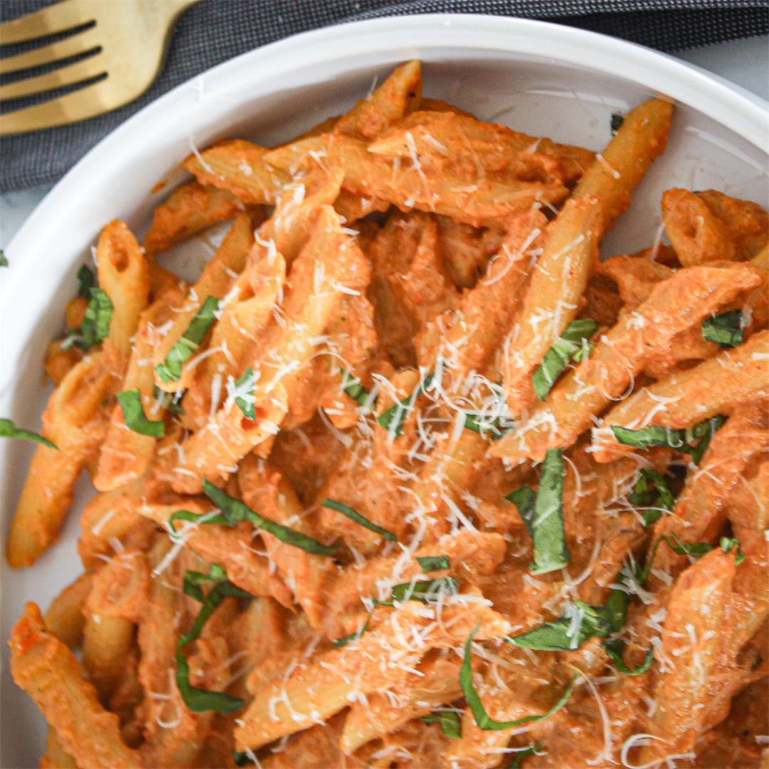 Roasted Red Pepper and Tomato Pasta