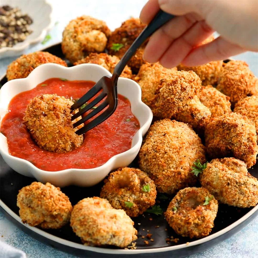 Air Fryer Breaded Mushrooms {Video}