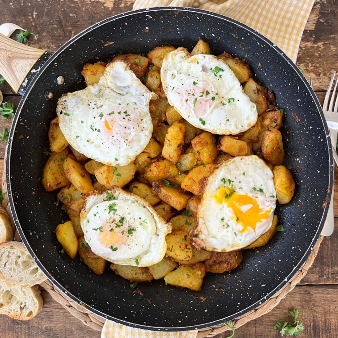 Spanish Paprika Potatoes with Eggs | INSANELY Delicious Recipe