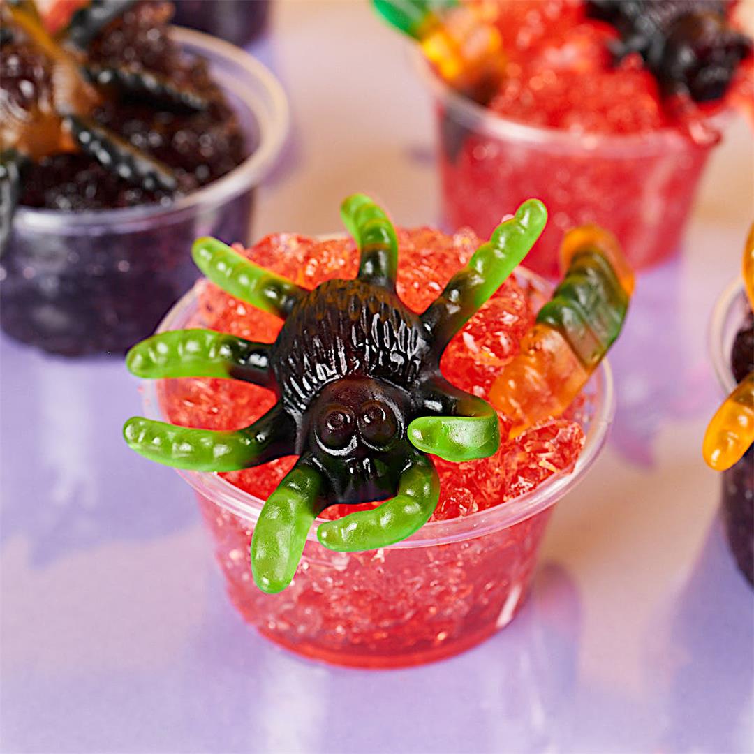 Spider Jello Cups Easy Halloween Treats For Kids