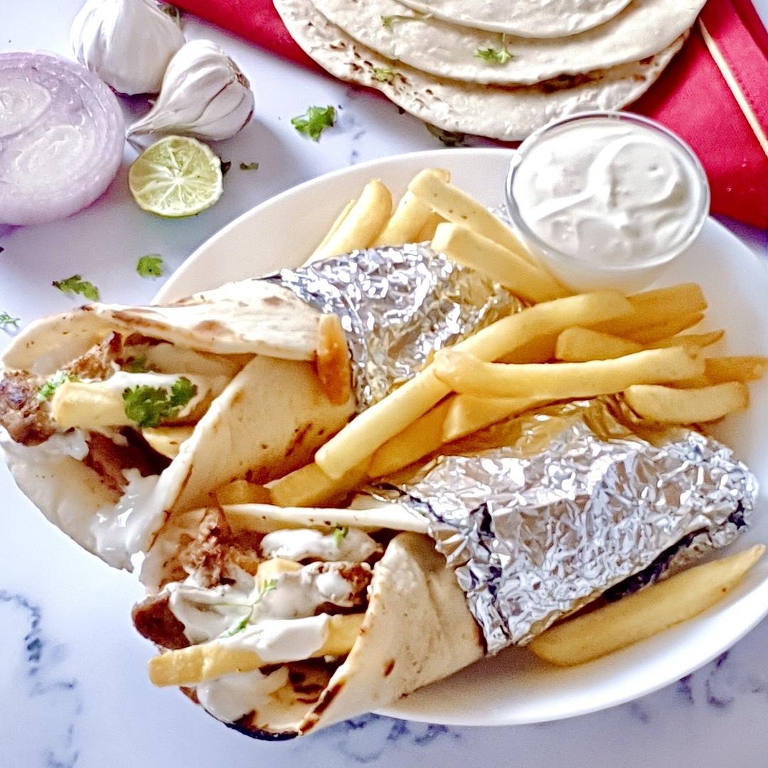 EASY Chicken Shawarma Wrap (with Creamy Garlic Sauce Recipe)