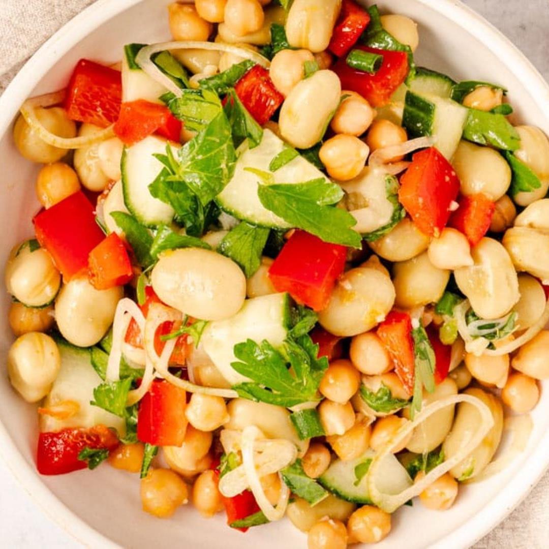 Easy Fava Bean Chickpea Salad With Fresh Herbs