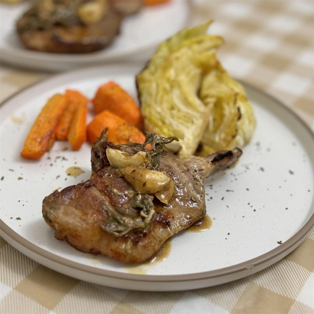 Diet-friendly Date Night: Pork Chop And Roasted Cabbage