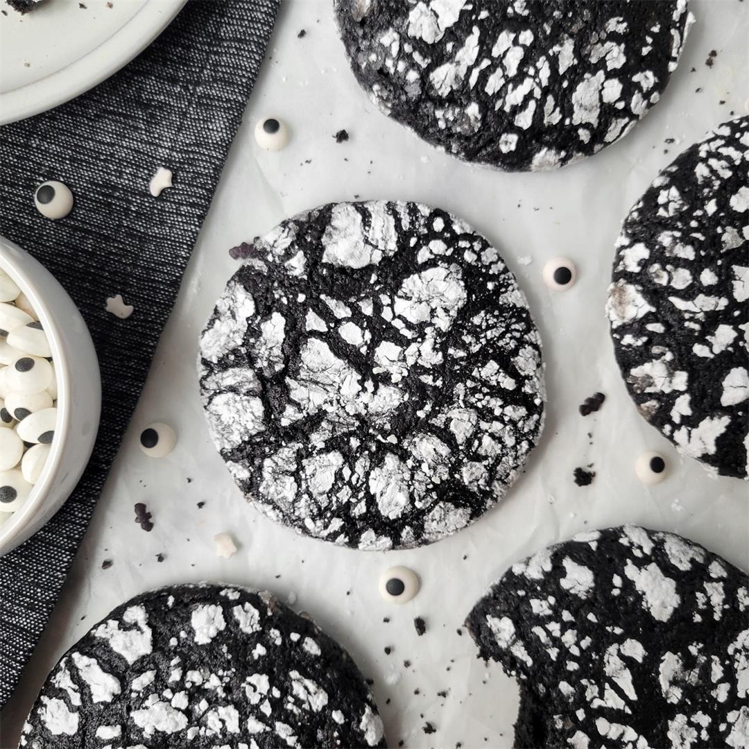 Black Cocoa Crinkle Cookies