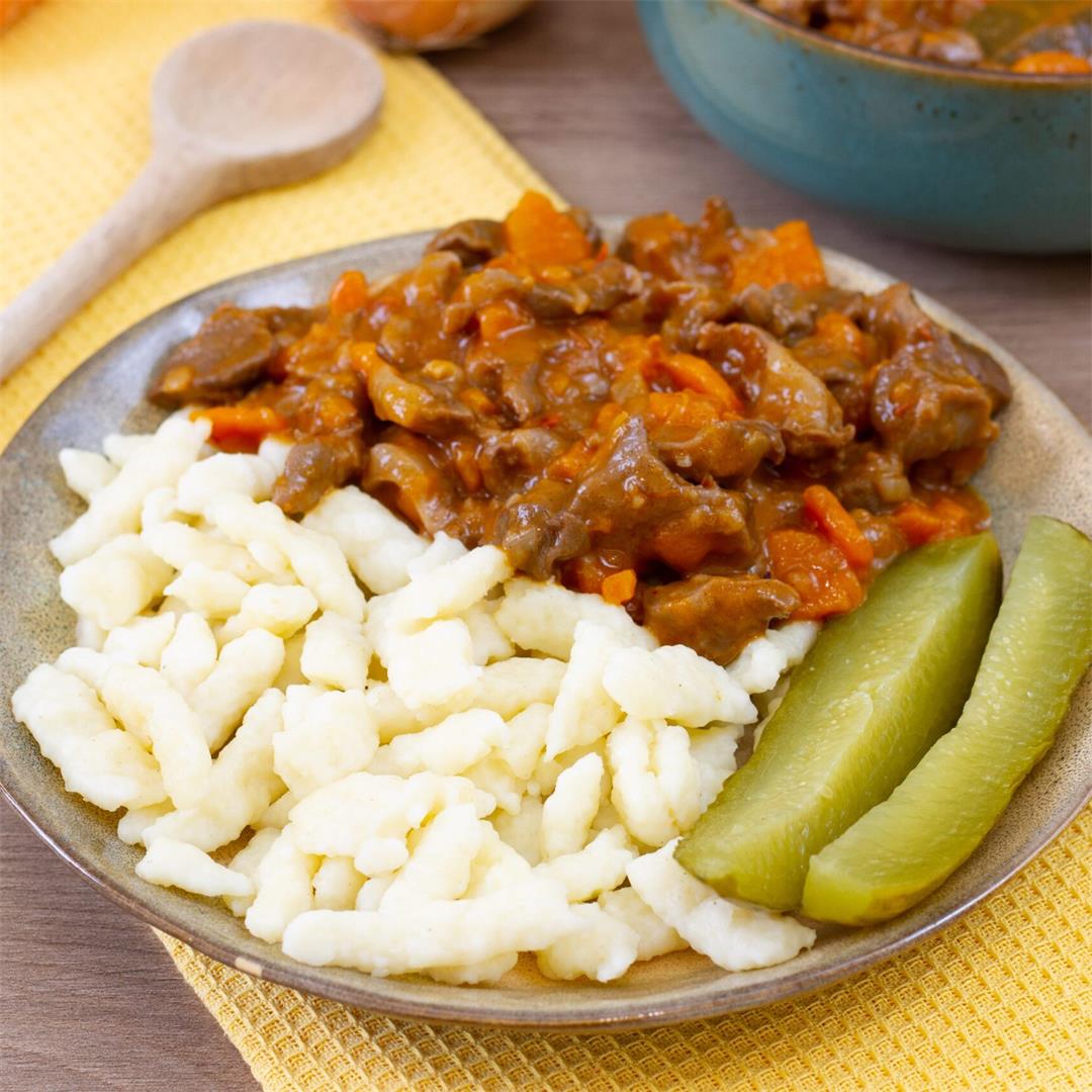 Chicken gizzard goulash ⋆ MeCooks Blog