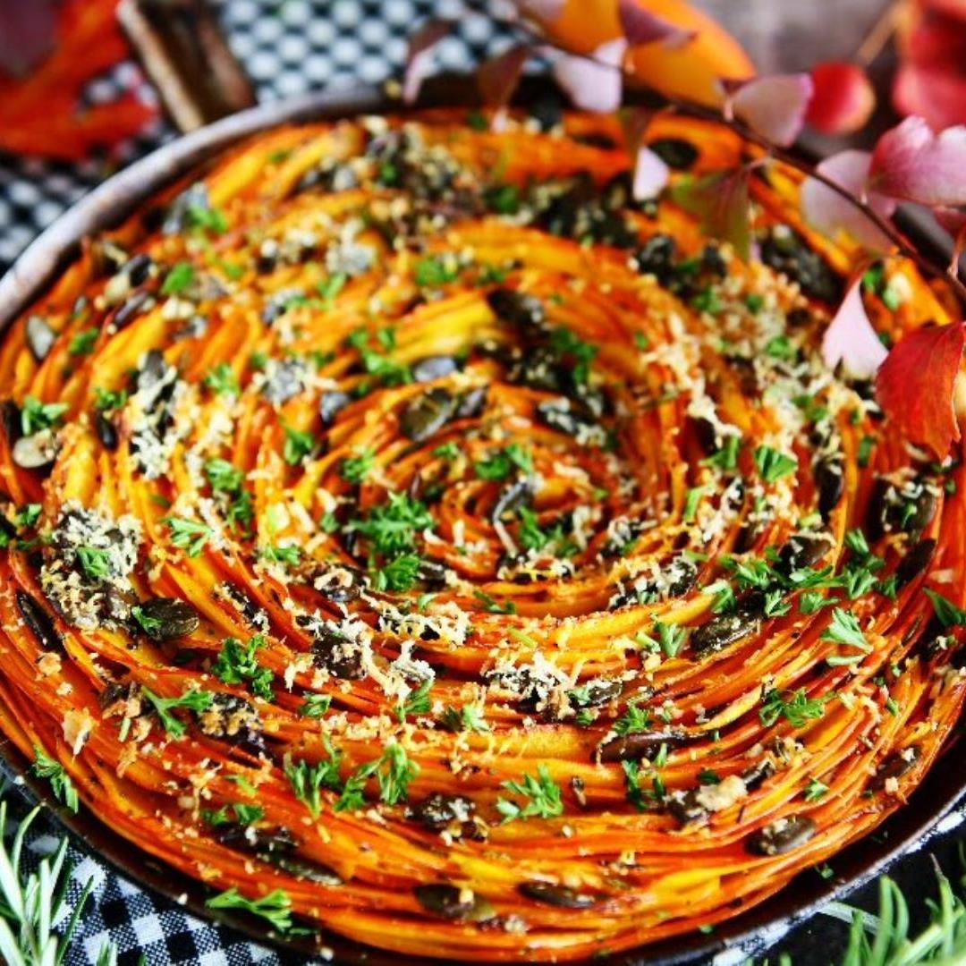 Roasted Spiral Pumpkin with Rosemary and Pepitas