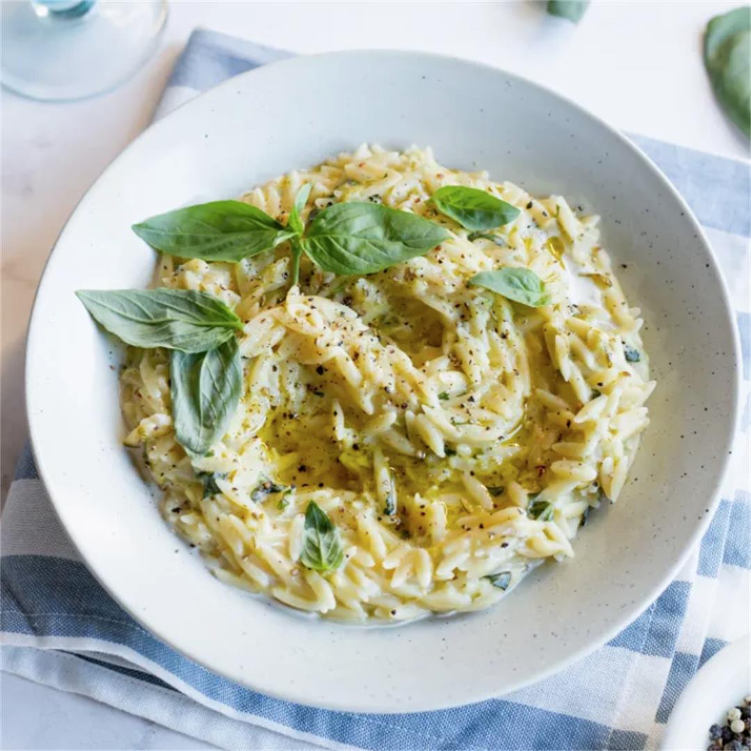 Creamy Lemon Zucchini Orzo