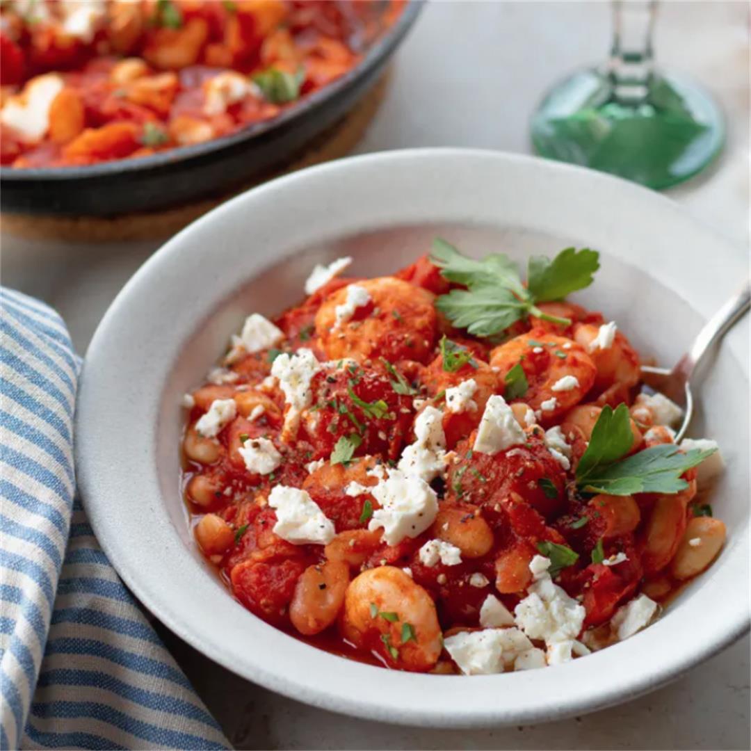 Greek Style Shrimp with Feta and White Beans