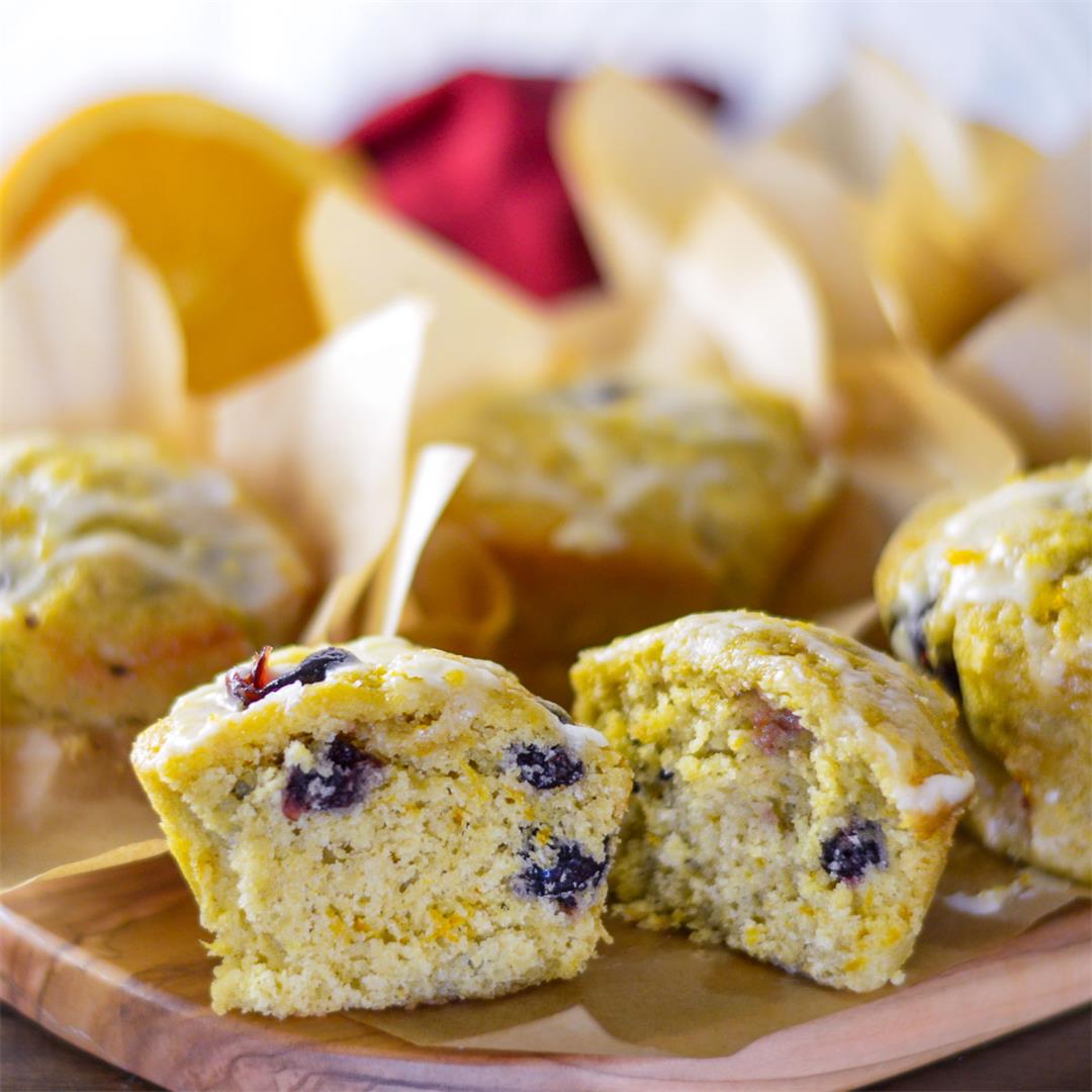 Cranberry Orange Muffins with Zesty Orange Glaze