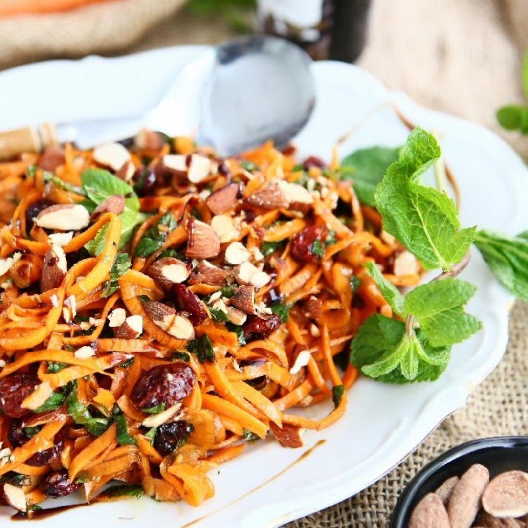 Carrot Salad with Truffle Balsamic Glaze Dressing and Smoked Al