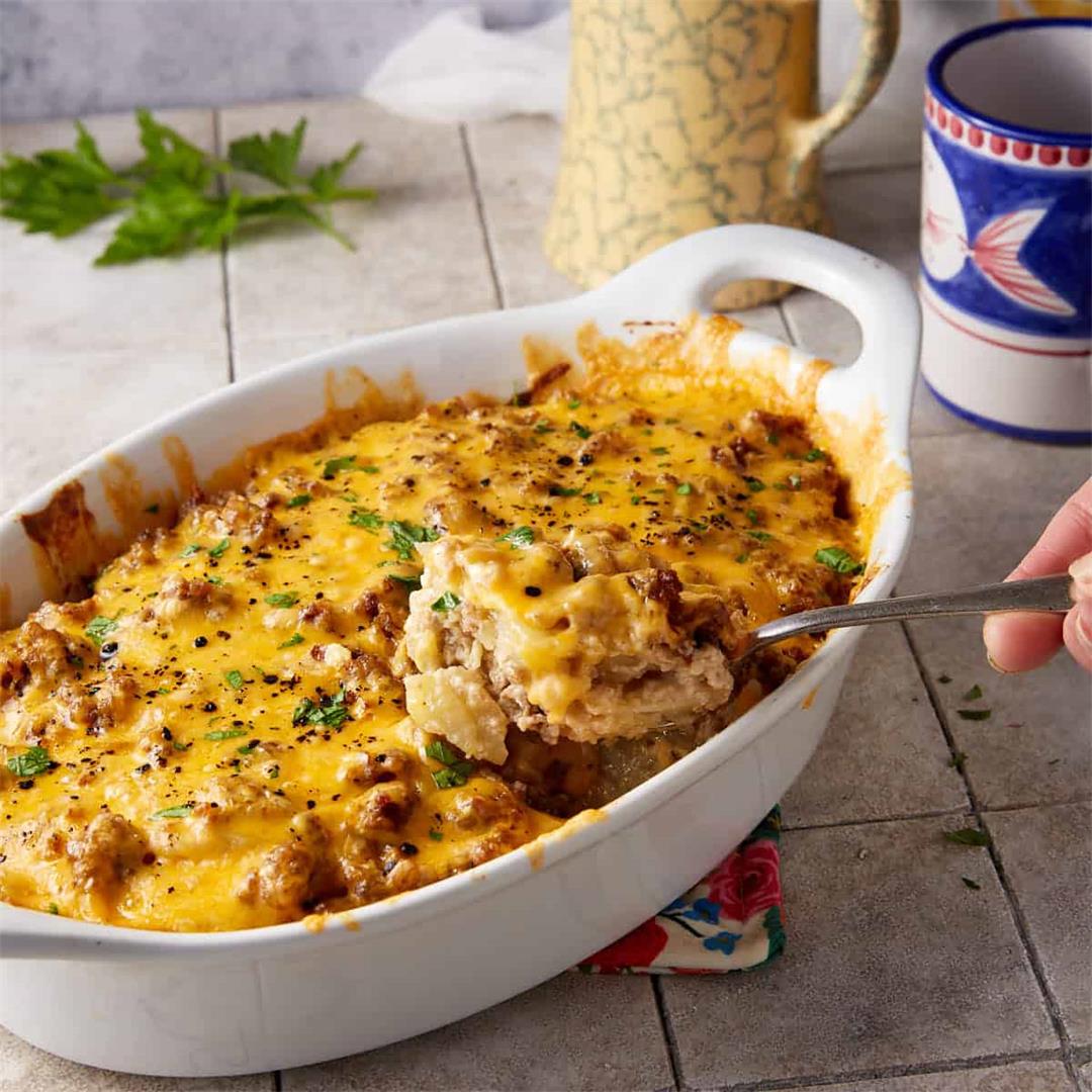 Creamy Breakfast Sausage and Potato Casserole