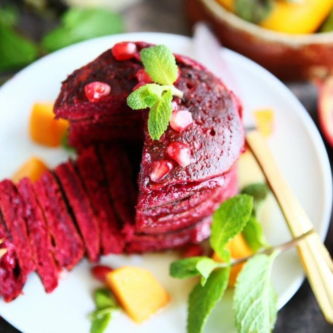 Gluten Free Beetroot Chickpea Pancakes