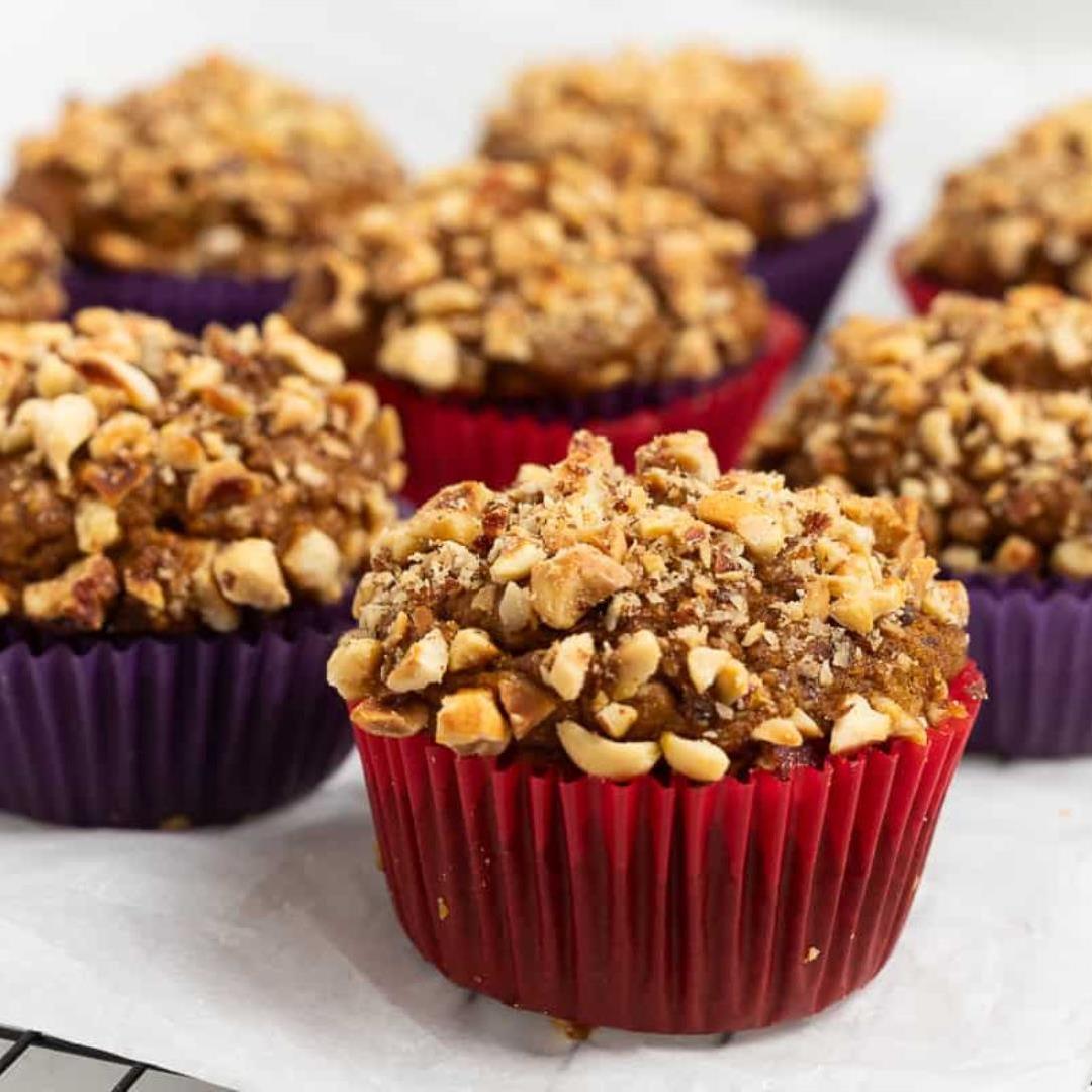 Healthy Pumpkin Hazelnut Muffins