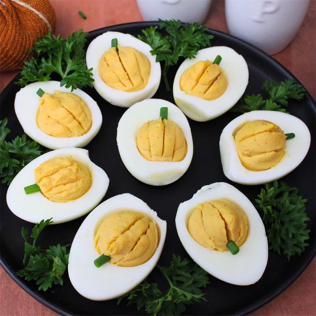 Pumpkin Deviled Eggs