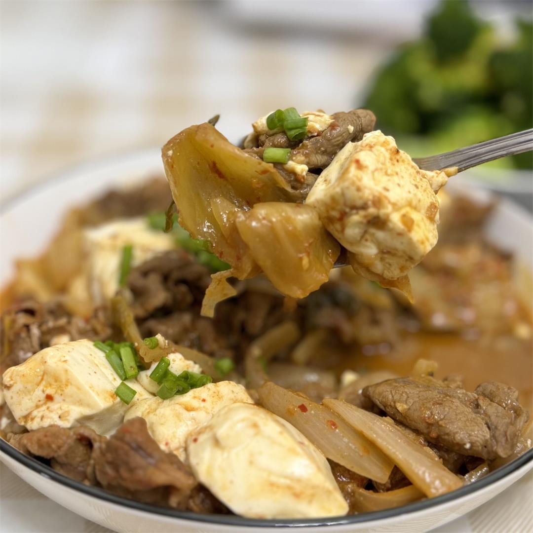 One Pot Kimchi Jiggae with Beef for Meal Prep