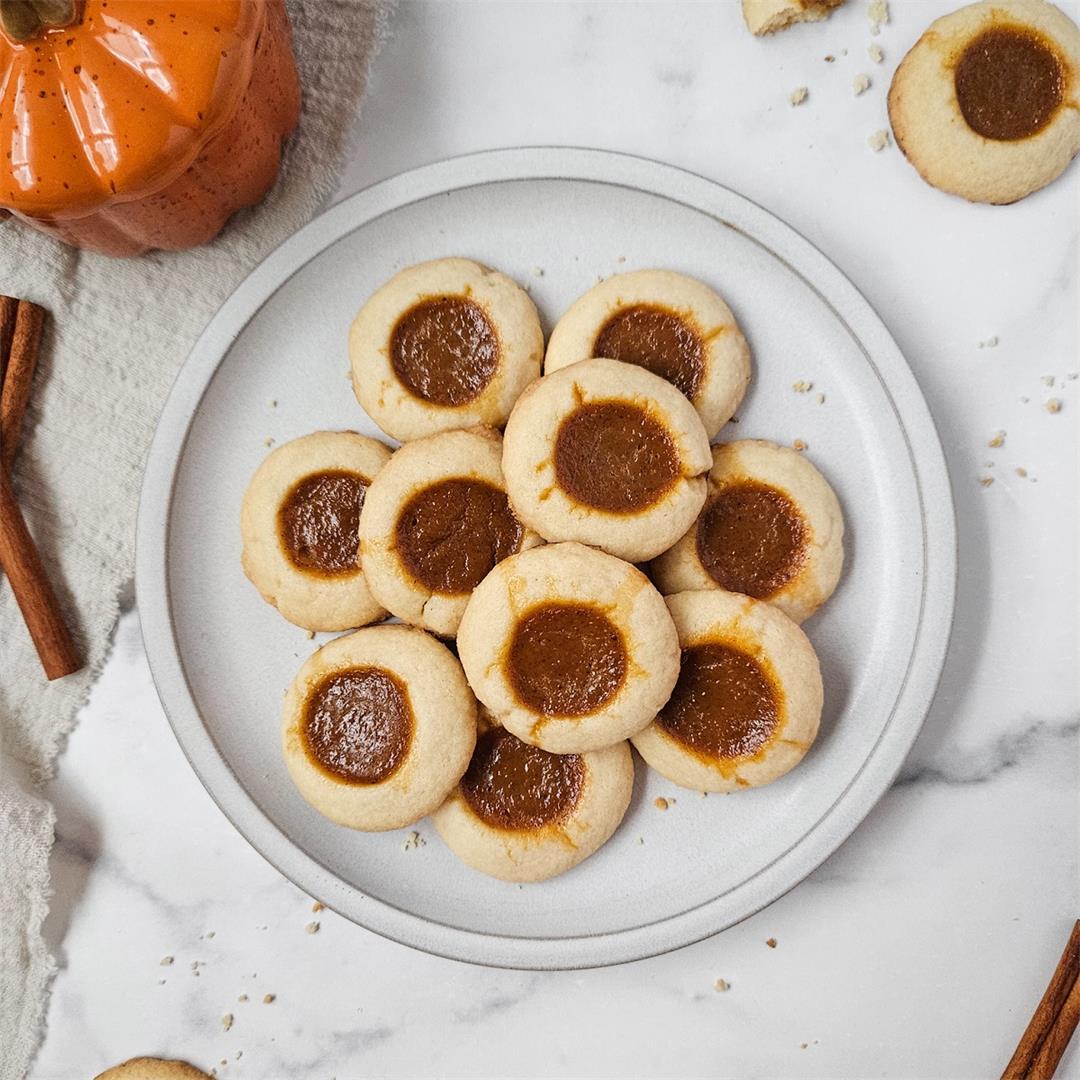 Pumpkin Pie Thumbprint Cookies