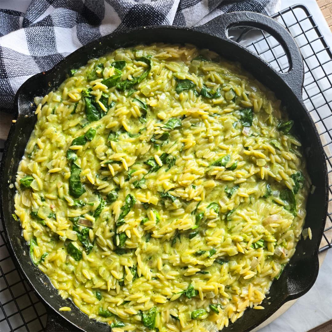 Creamy One Pot Pesto Orzo