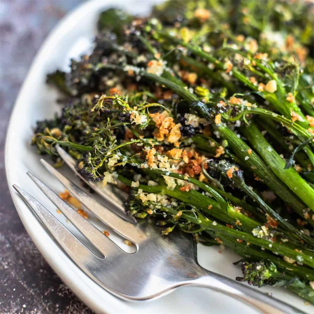 Roasted Broccolini with Parmesan-Pine Nut Pangritata