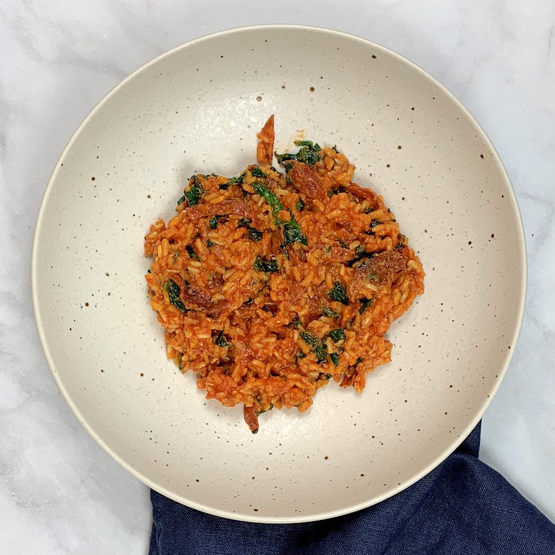 Mexican Brown Rice with Chorizo & Spinach – A Gourmet Food Blog