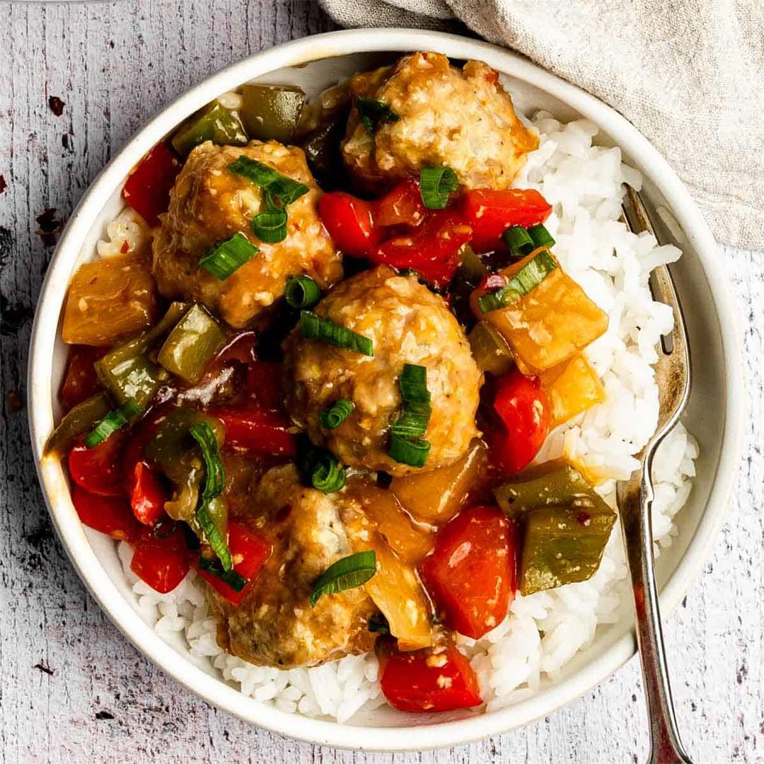 Easy Baked Sweet and Sour Turkey Meatballs Recipe