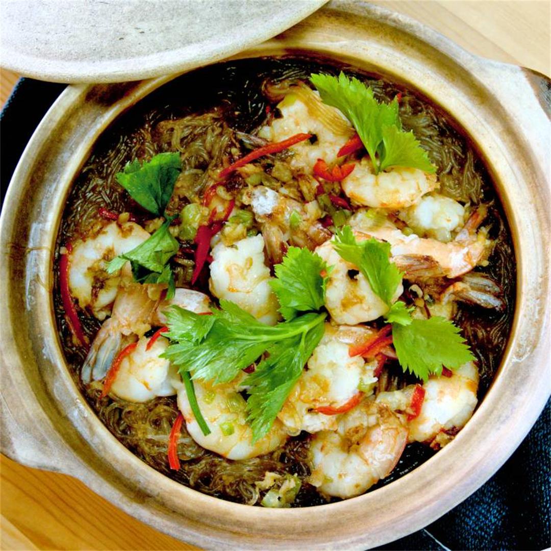 Shrimp and glass noodles in clay pot recipe