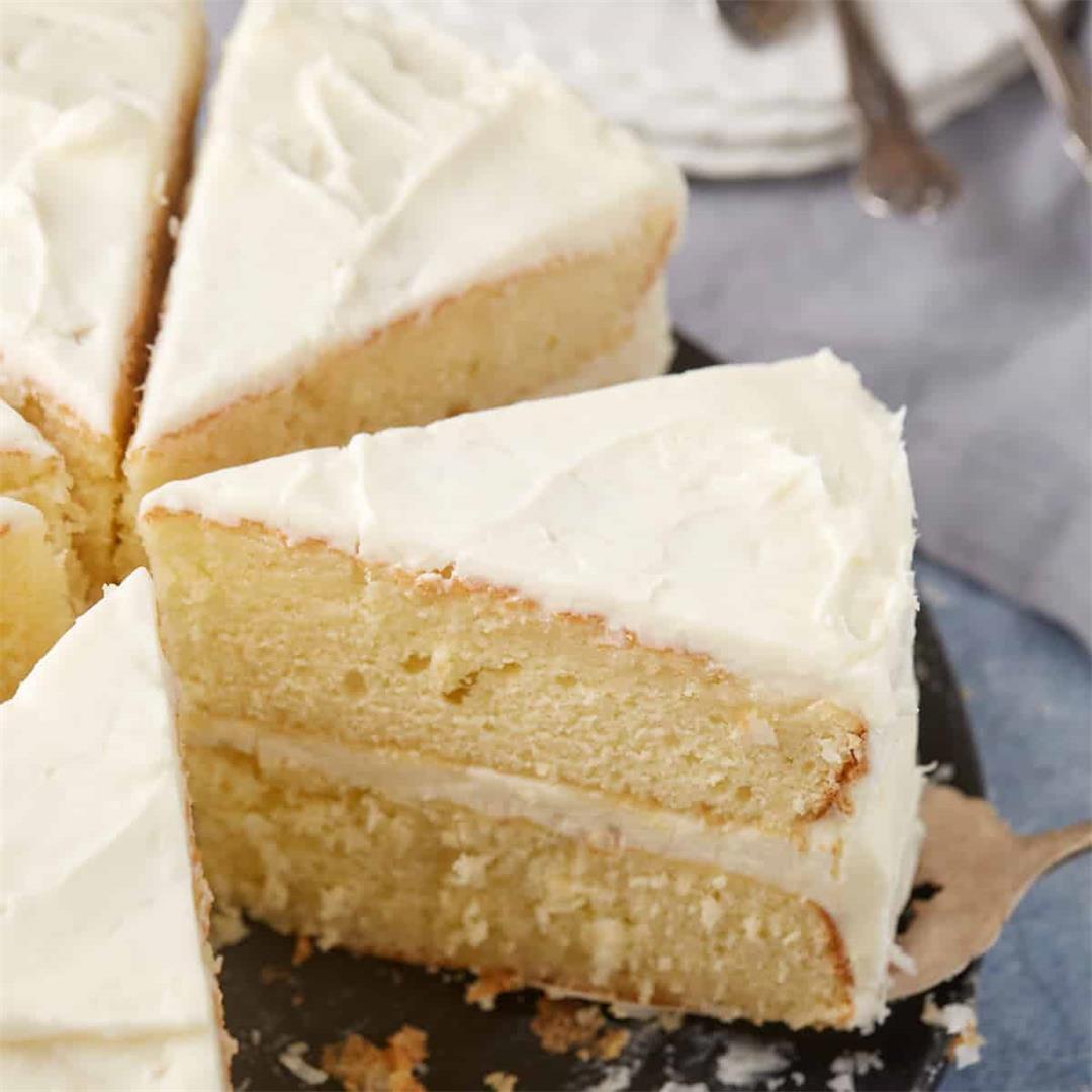 Moist Coconut Layer Cake With Cream Cheese Frosting