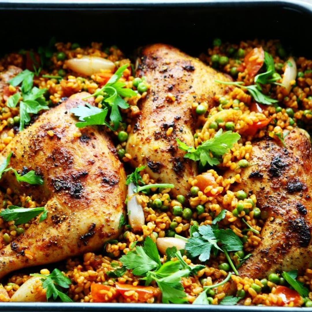 Middle Eastern Roast Chicken and Bulgur