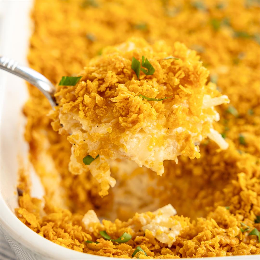 Cheesy Funeral Potatoes (aka Hashbrown Casserole)