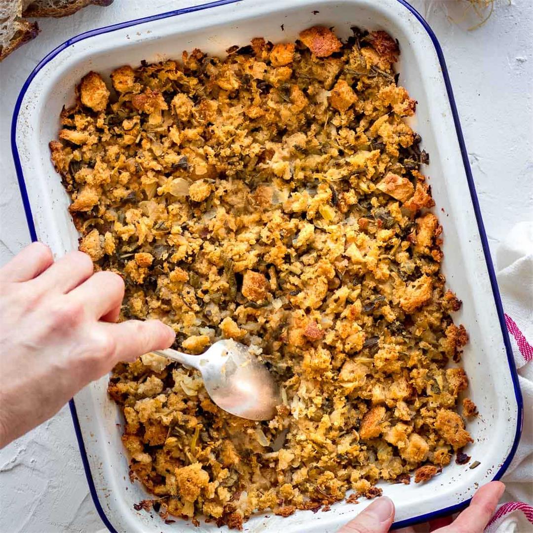 Best Classic Vegan Stuffing (Gluten Free Too!)