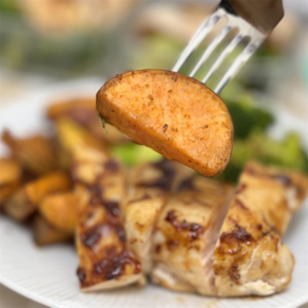 Old Bay Roasted Sweet Potatoes for Meal Prep