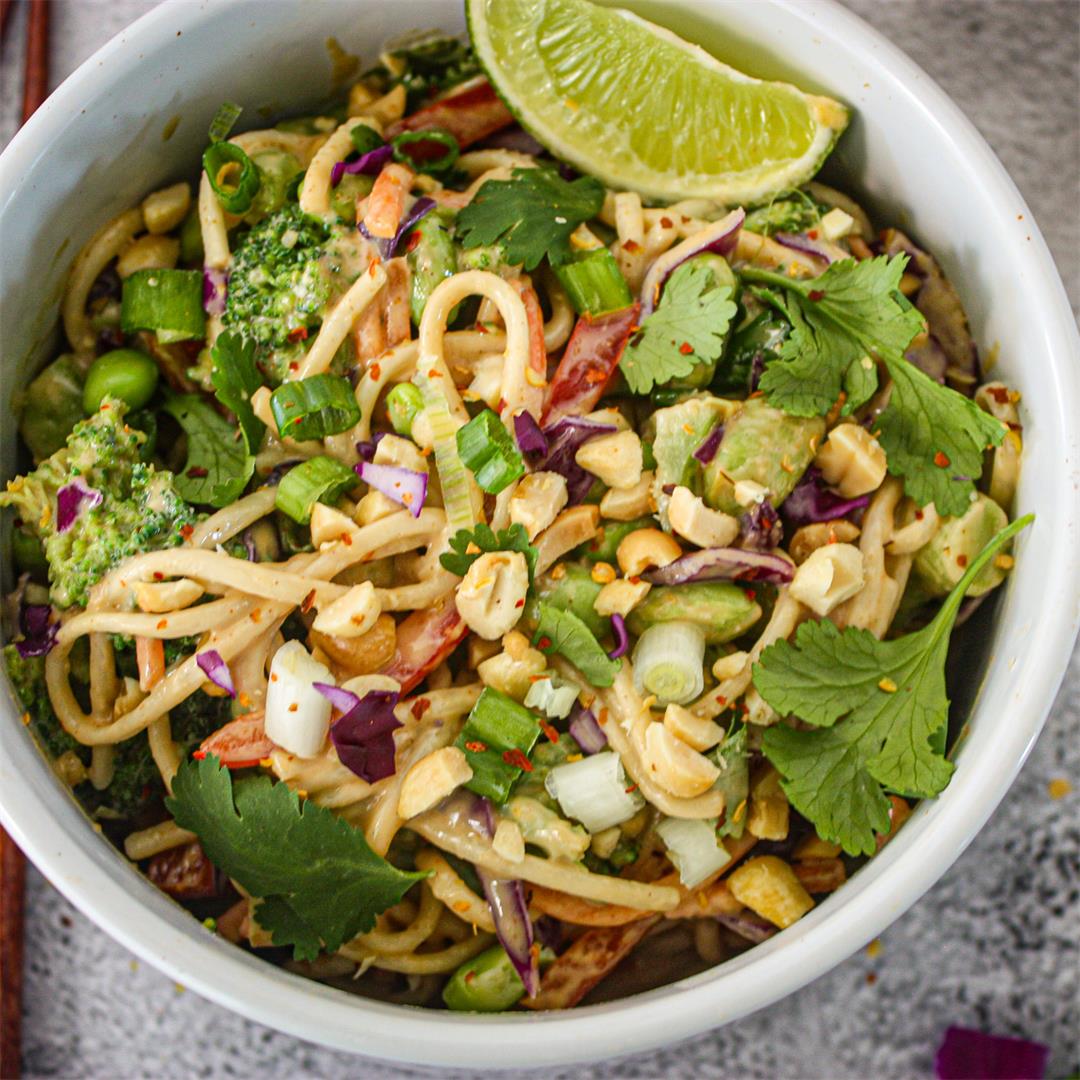 Thai Peanut Udon Noodles