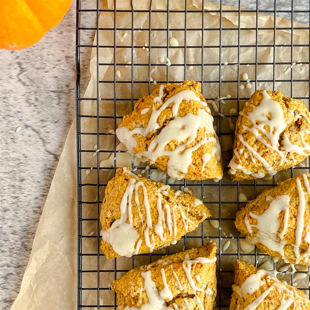 Pumpkin Scones With Maple Glaze