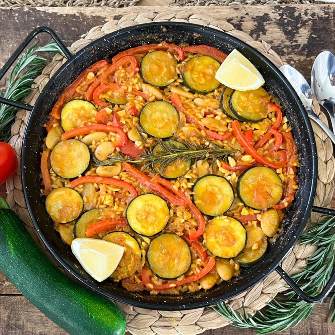 Vegetable Paella with Peppers & Zucchini | Vegan + Gluten Free