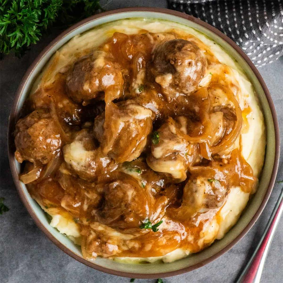 Crock Pot French Onion Meatballs