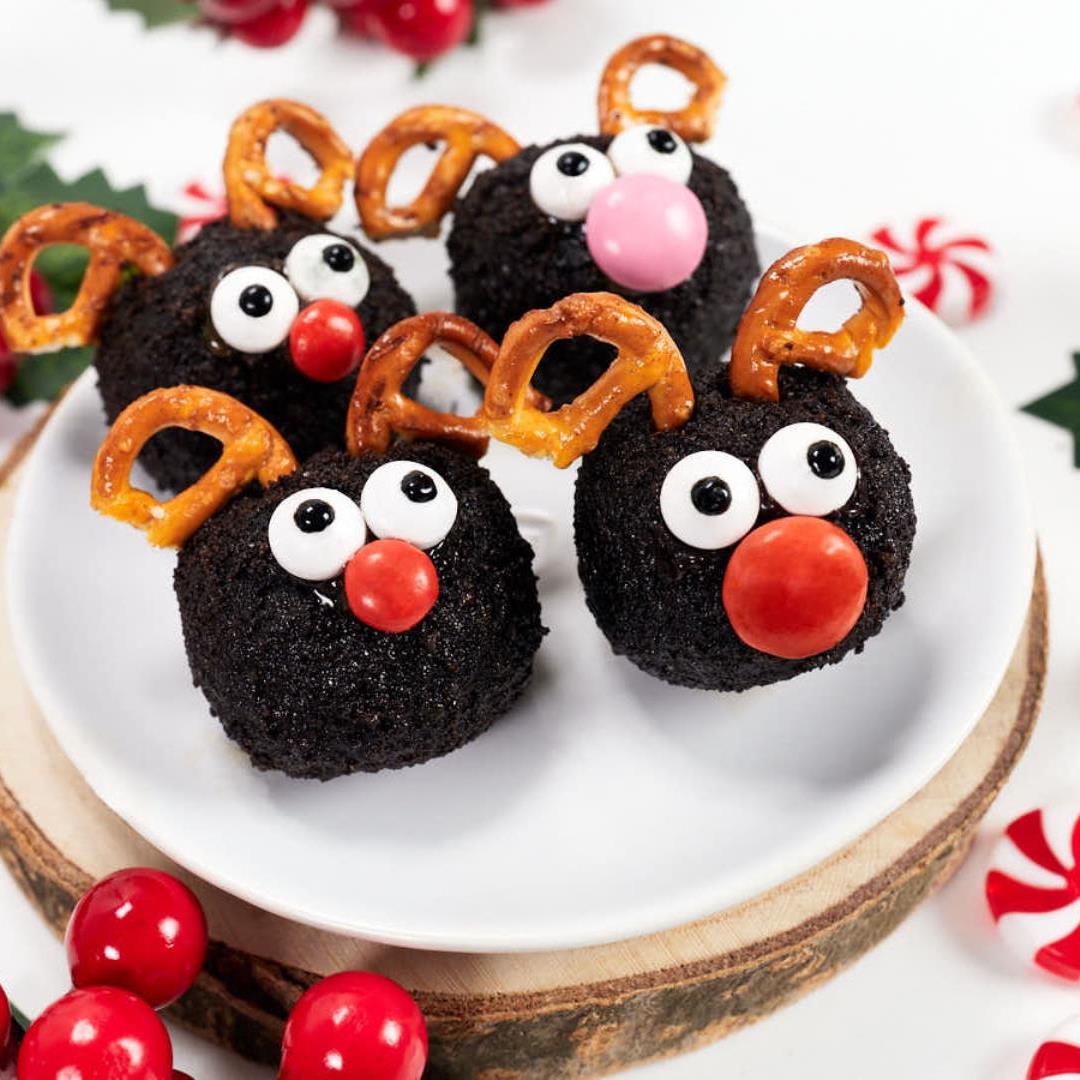 Rudolph Reindeer Christmas Cookie Balls