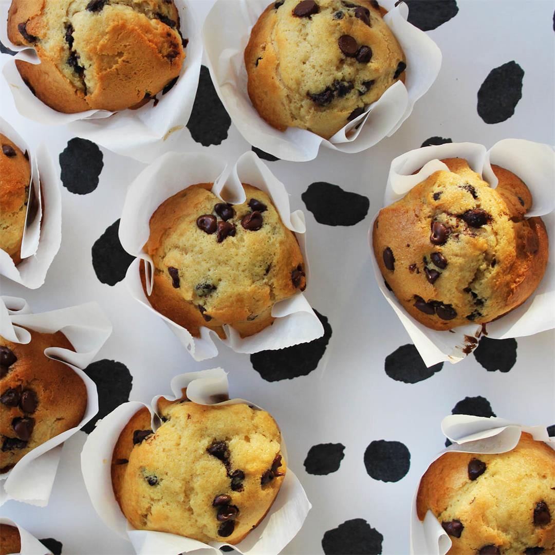 Muffins con chispas de chocolate