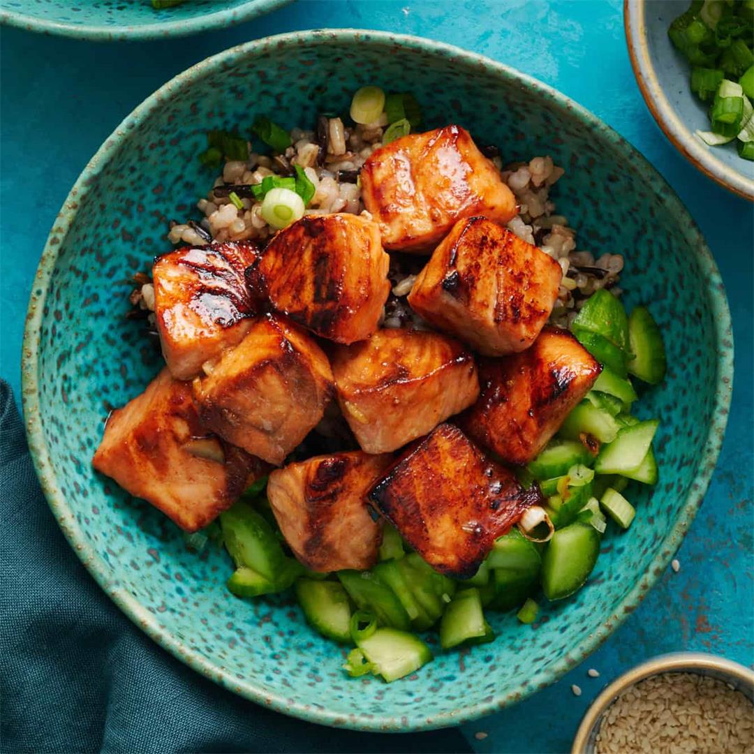 Miso Salmon Bowls (Air Fryer Recipe)