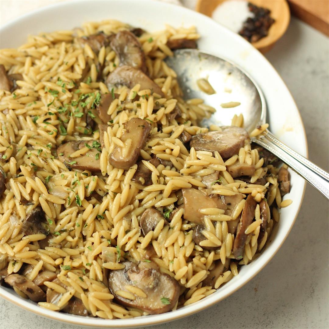 Vegan Mushroom Orzo