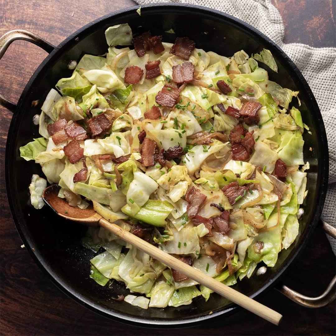 Sauteed Cabbage with Bacon and Caramelized Onions