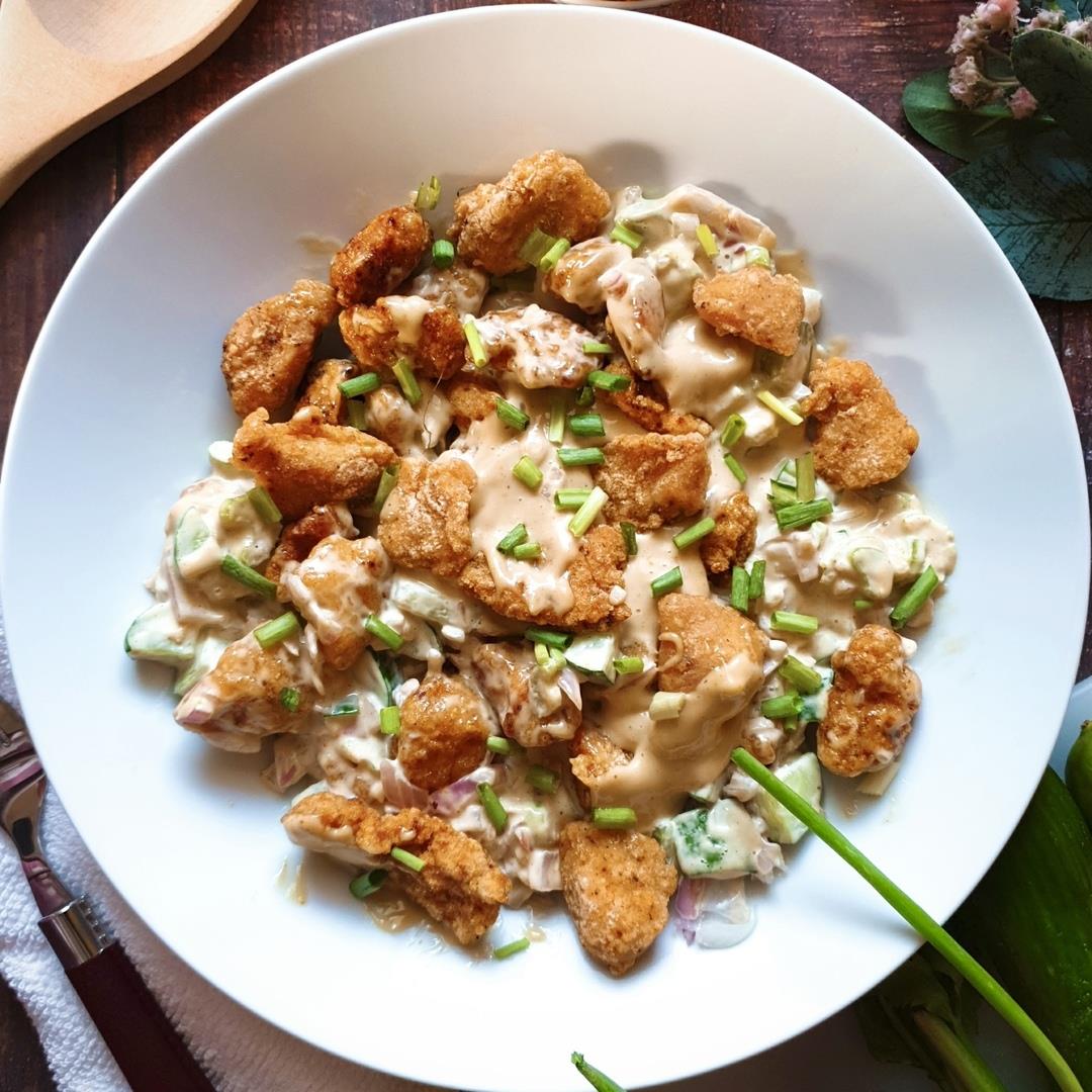 EASY Gluten-Free Chicken Salad Recipe (with Fried Chicken)