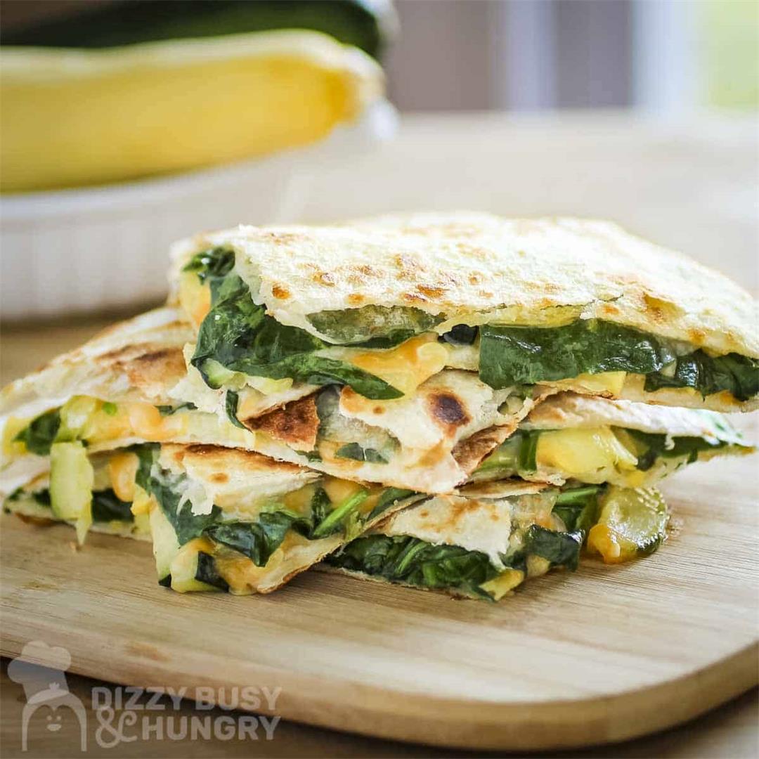 Easy Zucchini Quesadillas with Spinach